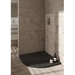 Schedpol Caspar New Black Stone brodzik 80x80 cm półokrągły czarny 3.2333/C/ST