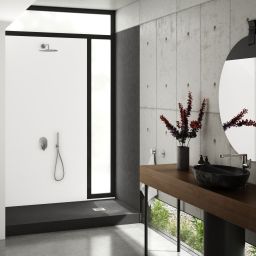 Schedpol New Horizons Black Stone brodzik 100x90 cm prostokątny czarny 3.3315/C/ST-M2