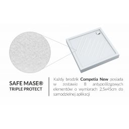 Schedpol Competia New brodzik 75x75 cm kwadratowy biały 3.4686