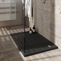 Schedpol Caspar New Black Stone brodzik 120x80 cm prostokątny czarny 3.2338/C/ST