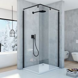 Sea-Horse Creative kabina prysznicowa walk-in 140x90 cm prostokątna czarny mat/szkło przezroczyste BKP257T09/14K