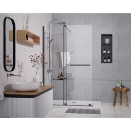 Sea-Horse Creative ścianka prysznicowa walk-in 100 cm czarny mat/szkło przezroczyste BK258T10K