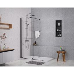 Sea-Horse Creative ścianka prysznicowa walk-in 100 cm czarny mat/szkło przezroczyste BK258T10K