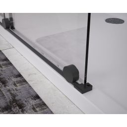 Sea-Horse Creative ścianka prysznicowa walk-in 140 cm czarny mat/szkło przezroczyste BK258T14K