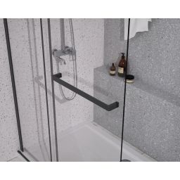 Sea-Horse Creative ścianka prysznicowa walk-in 140 cm czarny mat/szkło przezroczyste BK258T14K