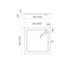 Sea-Horse QBO brodzik kwadratowy 80x80 cm biały BKB421