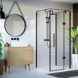 Sea-Horse Creative kabina prysznicowa 100x90 cm prostokątna czarny mat/szkło przezroczyste BKP248T10/09XKP
