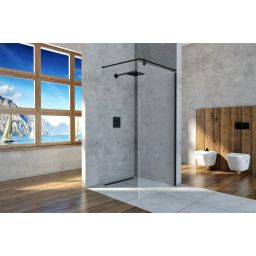 Sea-Horse Creative ścianka prysznicowa 80 cm czarny mat/szkło przezroczyste BKP256T08K