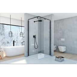 Sea-Horse Creative kabina prysznicowa walk-in 140x80 cm prostokątna czarny mat/szkło przezroczyste BKP257T08/14K