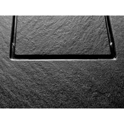 Sea-Horse neoSTONE brodzik 90x90 cm kwadratowy z maskownicą czarny SMC13K