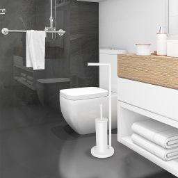 Sepio stojak na papier toaletowy ze szczotką WC biały mat 10STOLAZ104WH