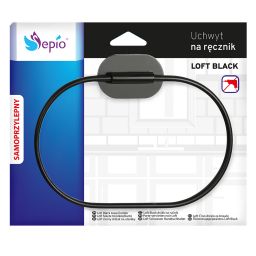 Sepio Loft Black wieszak na ręcznik owalny czarny 10UCHRECLOFBL
