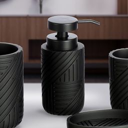 Sepio Nairobi Black dozownik do mydła 200 ml stojący czarny mat 10DOZNAIROBLA