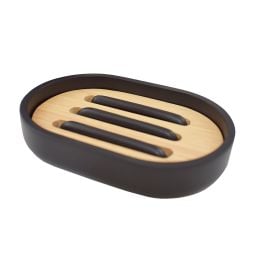 Sepio Tokyo Black mydelniczka czarny/drewno 10MYDELTOKBLA