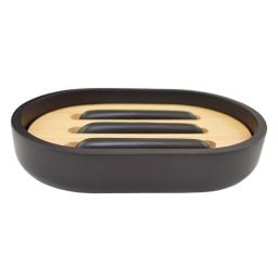 Sepio Tokyo Black mydelniczka czarny/drewno 10MYDELTOKBLA