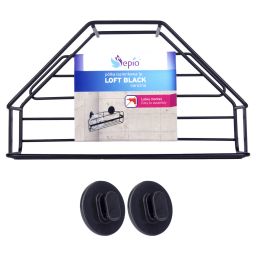 Sepio Loft Black półka łazienkowa 26 cm narożna czarna 10POL1PNARBLA