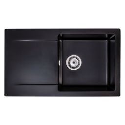 Sink Quality Magnesia Black zlewozmywak granitowy 76,5x44,8 cm czarny MAG.C.1KDO.X