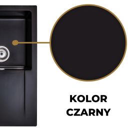 Sink Quality Magnesia Black zlewozmywak granitowy 76,5x44,8 cm czarny MAG.C.1KDO.X