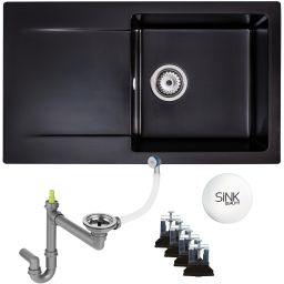 Sink Quality Magnesia Black zlewozmywak granitowy 76,5x44,8 cm czarny MAG.C.1KDO.X