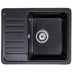 Sink Quality Sapphire Brocade zlewozmywak granitowy 56,5x46 cm czarny metalik SAP.B.1KKO.X