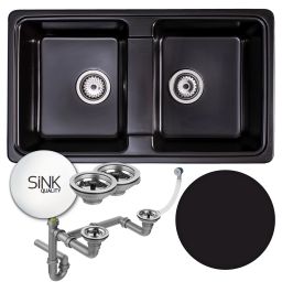 Sink Quality Sapphire Black zlewozmywak granitowy 79,5x46 cm czarny SAP.C.2KBO.X