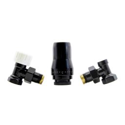 HeatBase Standard zestaw termostatyczny 1/2GZx1/2GW kątowy czarny mat HB01TKR90051