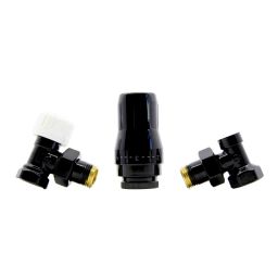 HeatBase Standard zestaw termostatyczny 1/2GZx1/2GW kątowy czarny połysk HB01TKR9005