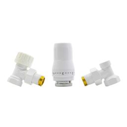 HeatBase Standard zestaw termostatyczny 1/2GZx1/2GW kątowy biały HB01TKR9016