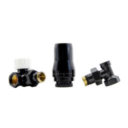 HeatBase Standard zestaw termostatyczny 1/2GZx1/2GW osiowo lewy czarny mat HB01TOLR90051