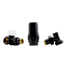 HeatBase Standard zestaw termostatyczny 1/2GZx1/2GW osiowo lewy czarny połysk HB01TOLR9005