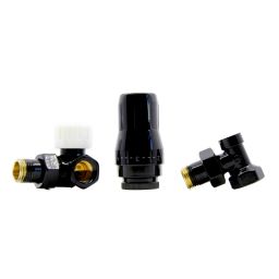 HeatBase Standard zestaw termostatyczny 1/2GZx1/2GW osiowo prawy czarny połysk HB01TOPR9005
