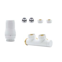 HeatBase Exclusive zestaw zestaw kątowy lewy/prawy złączki Cu biały HB02KLC-R9016