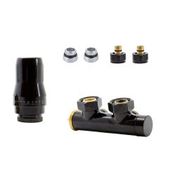 HeatBase Exclusive zestaw kątowy lewy/prawy złączki Pex czarny połysk HB02KLP-R9005