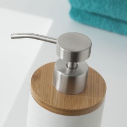 Sealskin Grace dozownik do mydła 350 ml stojący biały/bambus 361910210
