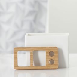 Sealskin Grace kubek na szczoteczki biały/bambus 361910310