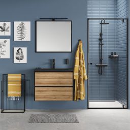 Sealskin Carre wieszak na ręczniki stojący czarny 396130746