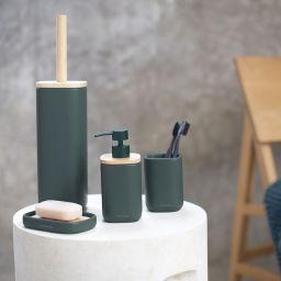 Sealskin Mind mydelniczka stojąca ciemny zielony/drewno 800060