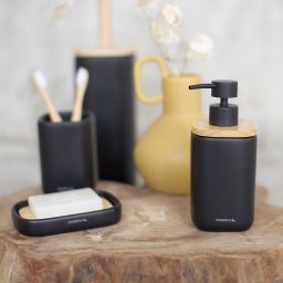 Sealskin Mind mydelniczka stojąca czarny/drewno 800061