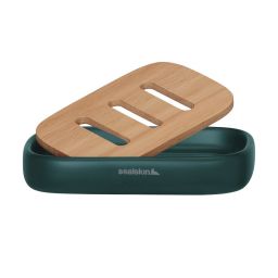 Sealskin Mind mydelniczka stojąca ciemny zielony/drewno 800060