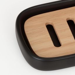 Sealskin Mind mydelniczka stojąca czarny/drewno 800061