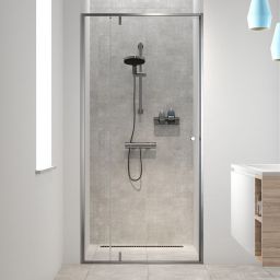 Sealskin Contour drzwi prysznicowe 100 cm uchylne srebrny szczotkowany/szkło przezroczyste CD201006325100