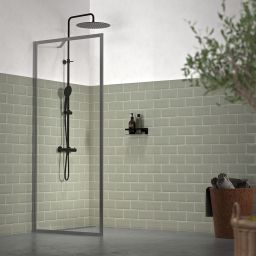 Sealskin Contour Walk-In ścianka prysznicowa 90 cm wolnostojąca szary mat/szkło przezroczyste CDA30886145100