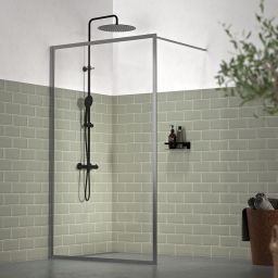 Sealskin Contour Walk-In ścianka prysznicowa 120 cm wolnostojąca szary mat/szkło przezroczyste CDA31186145100