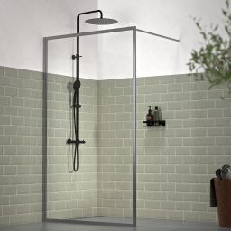 Sealskin Contour Walk-In ścianka prysznicowa 140 cm wolnostojąca szary mat/szkło przezroczyste CDA31386145100