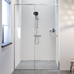 Sealskin Contour drzwi prysznicowe 120 cm wnękowe stal nierdzewna szczotkowana/szkło przezroczyste CD121206325100