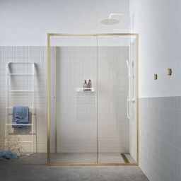 Sealskin Contour kabina prysznicowa 140x90 cm prostokątna złoto szczotkowane/szkło przezroczyste CD101496495100