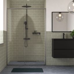 Sealskin Contour drzwi prysznicowe 140 cm wnękowe szary mat/szkło przezroczyste CD121406145100