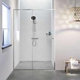 Sealskin Contour drzwi prysznicowe 140 cm wnękowe stal nierdzewna szczotkowana/szkło przezroczyste CD121406325100