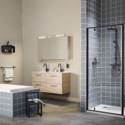 Sealskin Contour kabina prysznicowa 90x90 cm kwadratowa czarny mat/szkło przezroczyste CD180906195100