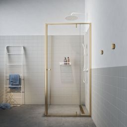 Sealskin Contour kabina prysznicowa 100x100 cm kwadratowa złoty szczotkowany/szkło przezroczyste CD181006495100